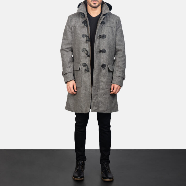 Mens Duffle Grey Wool Coat0980-4-1599202168599